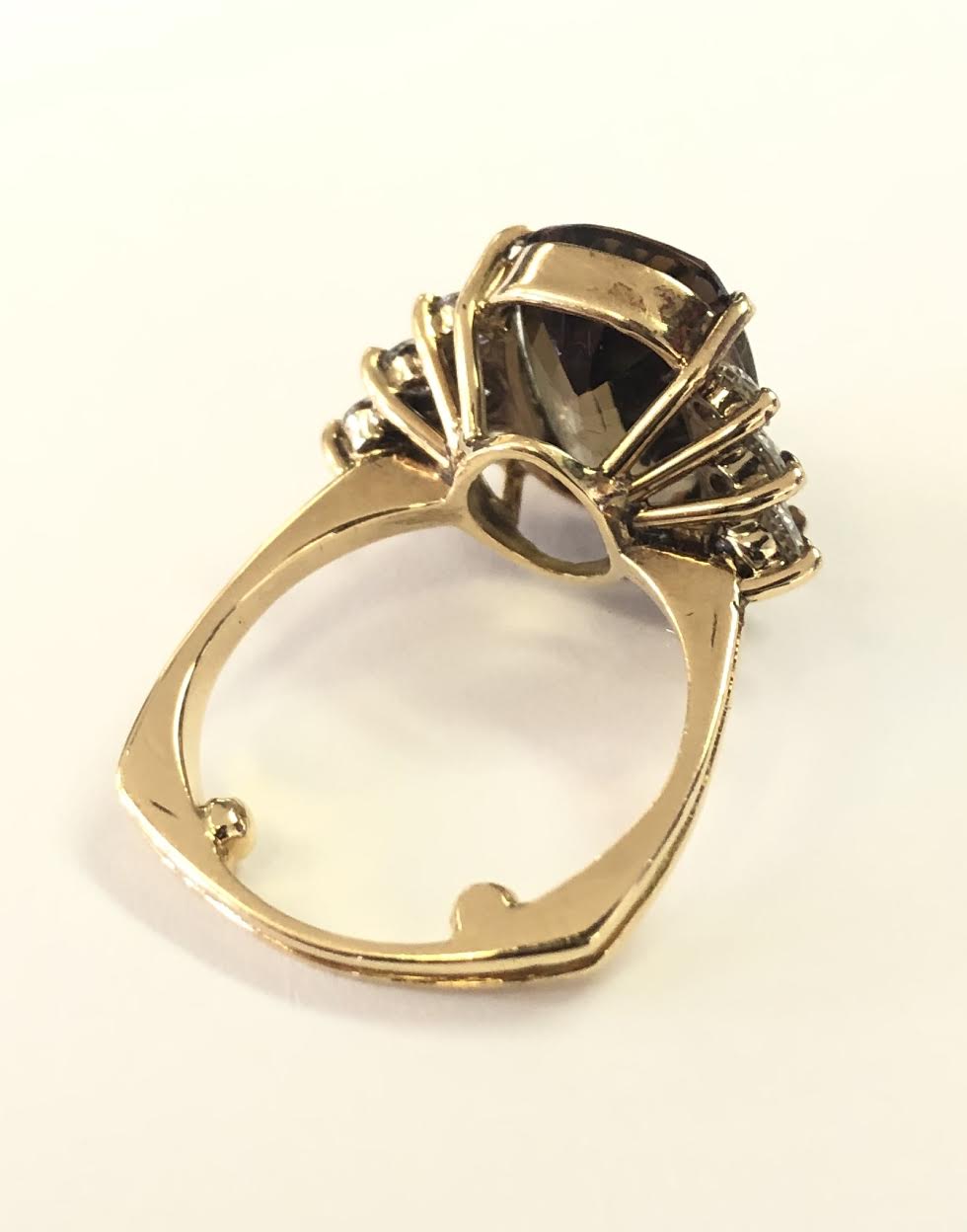 Yasuko Azuma 18K Gold Tapered Zen Ring with Bezel-Set Old Euro Cut Diamond
