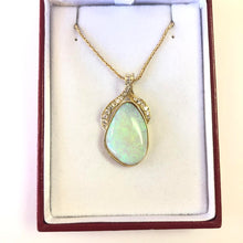 Load image into Gallery viewer, Opal &amp; Diamond Pendant 18k Gold FINE JEWELRY