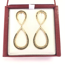 Load image into Gallery viewer, BESSA Black &amp; White Diamond Earrings FINE JEWELRY
