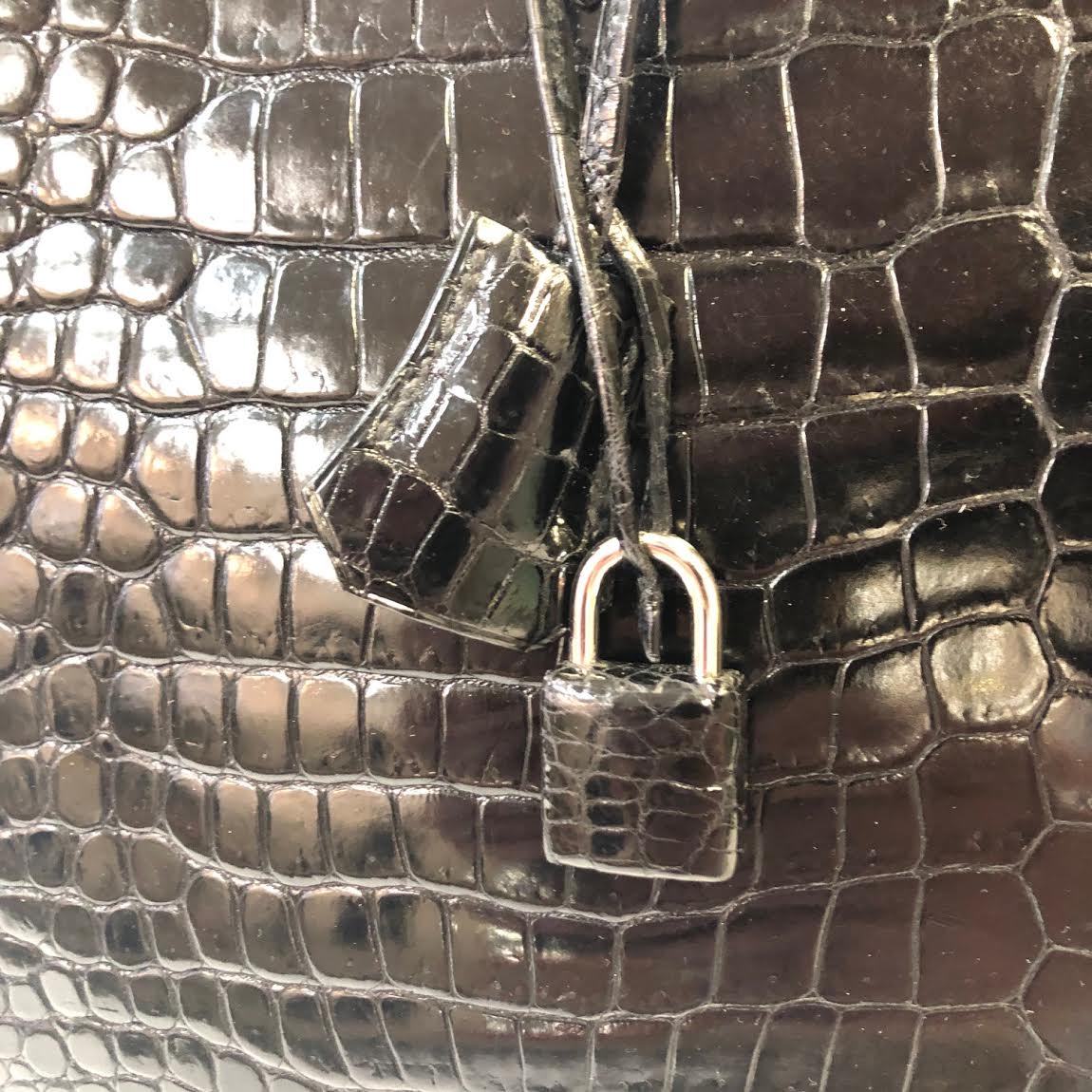Hermes Shiny Porosus Crocodile 35cm Birkin Bleu Roi - Luxury In Reach