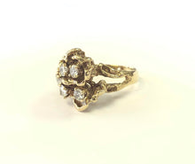 Load image into Gallery viewer, Diamond Cluster Freeform Ring 10k Gold FINE JEWELRY
