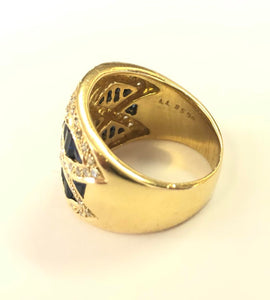 Sapphire & Diamond Ring 18k FINE JEWELRY