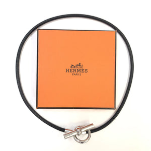 HERMES Toggle Leather Necklace